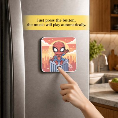 Musical Fridge Magnet Superhero Ironman Theme Magnet with Playing Song Feature Home Decoration Birthday Return Gift
